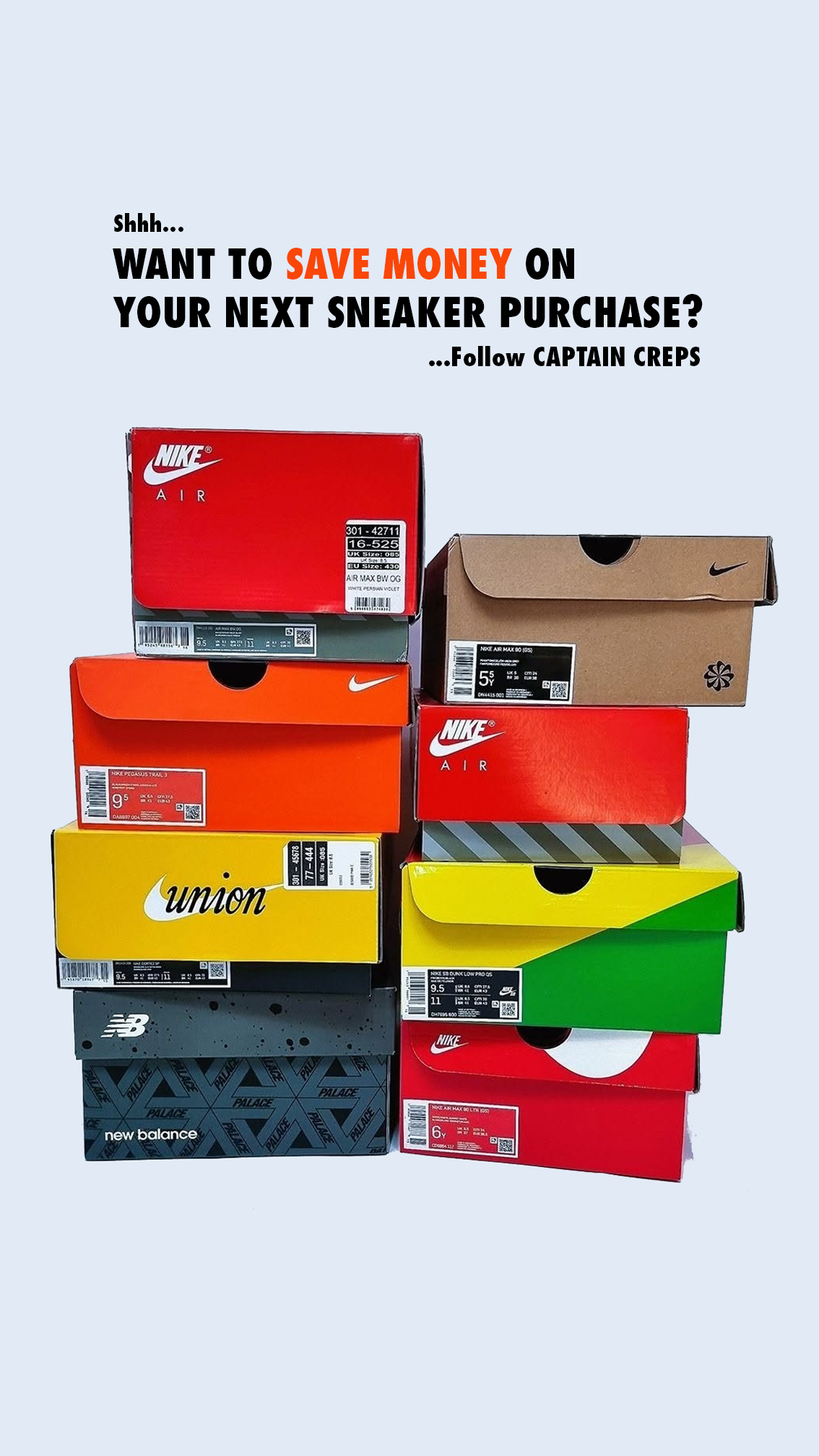 Captain Creps - Sneaker Deals UK Facebook ad: Want to save money on your next sneaker…