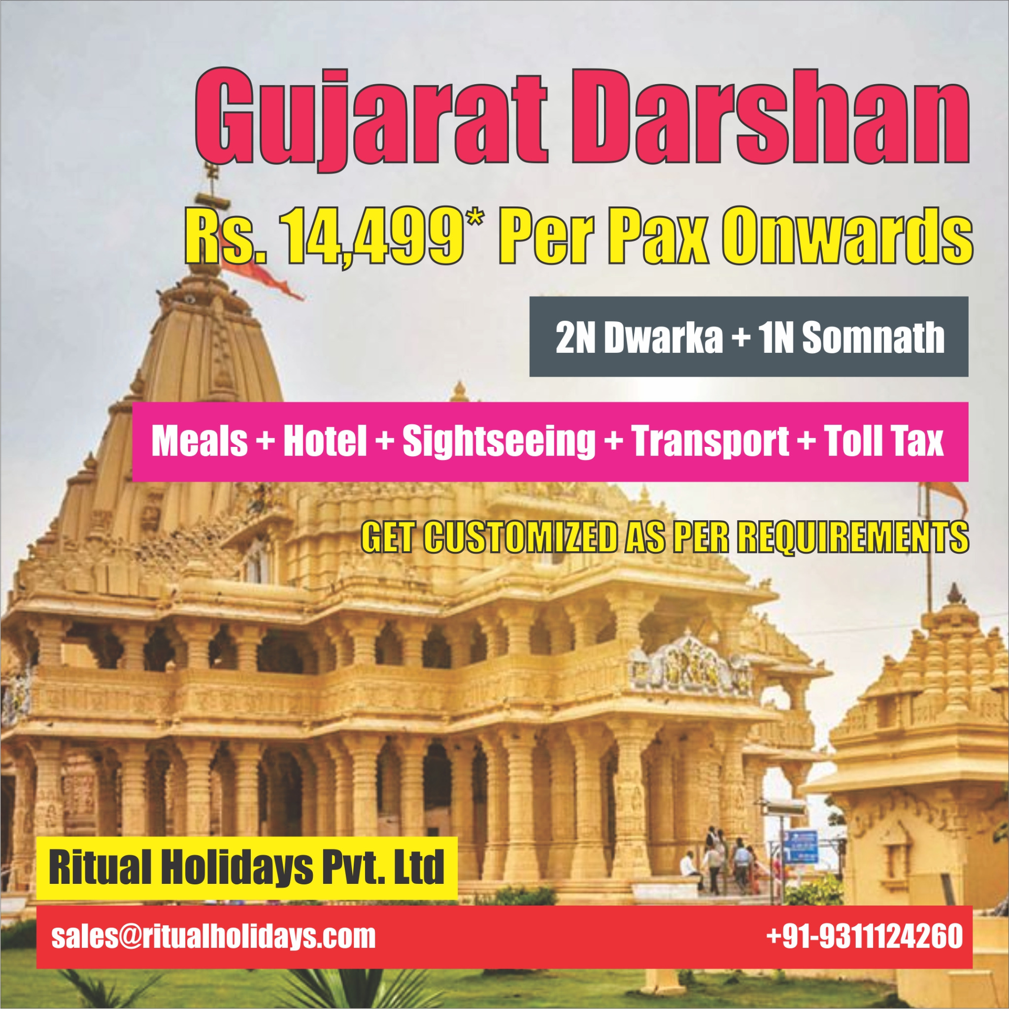 Ritual Holidays Pvt Ltd Facebook ad: Gujarat Darshan - 9311124260