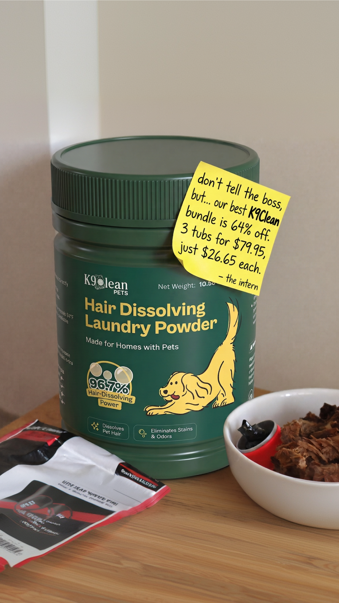 K9Clean Facebook ad: Pet Hair in Laundry? Solve It with K9Clean