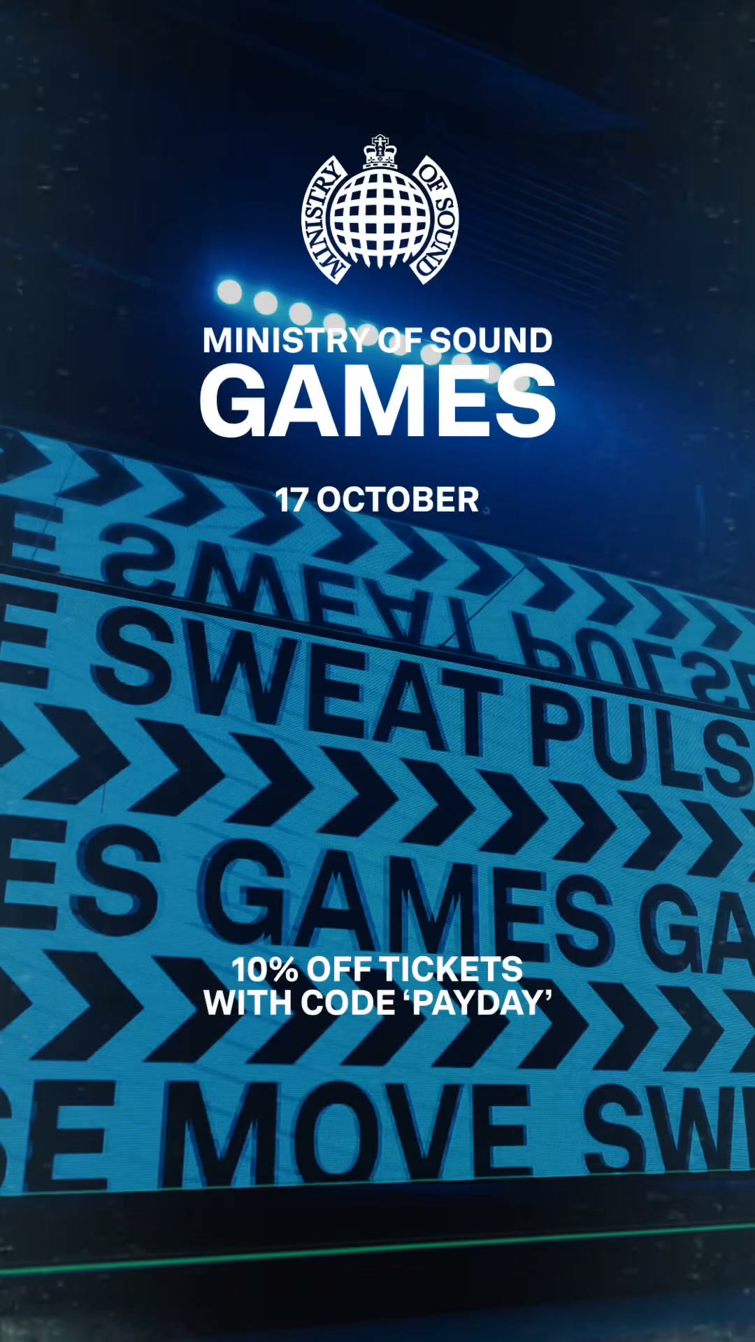 Ministry of Sound Fitness Facebook ad: Save 10% with PAYDAY