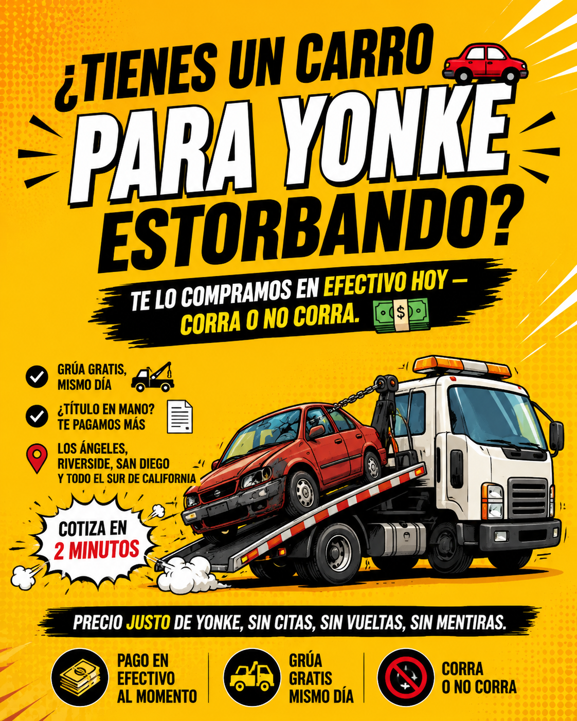 AutoVanish Facebook ad: Compramos Tu Carro Para Yonke