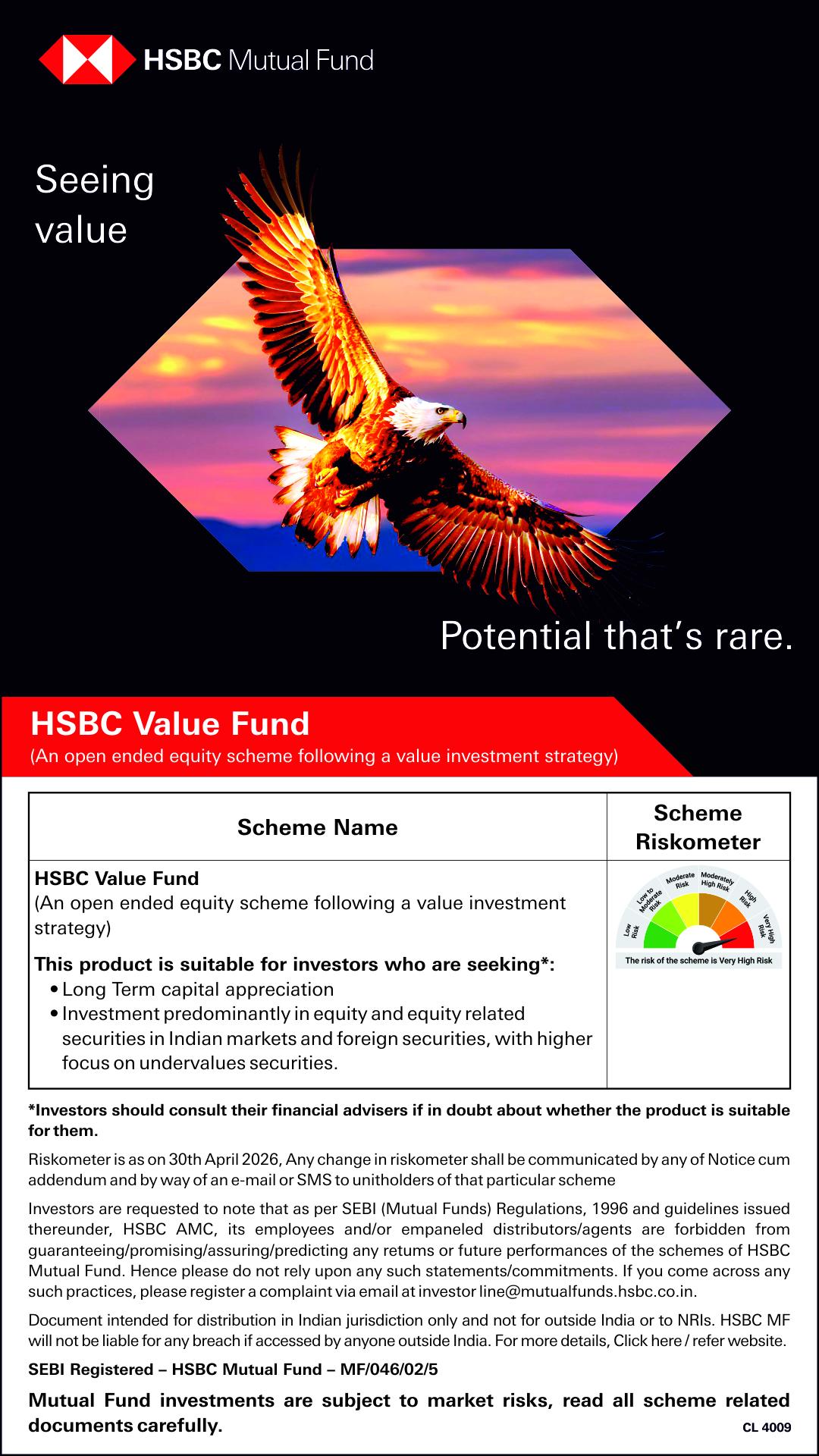 HSBC Mutual Fund India Facebook ad