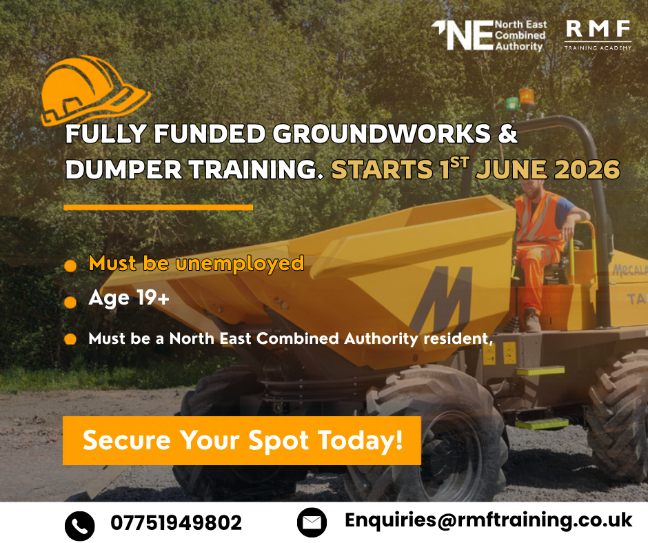 RMF Group Facebook ad: Unemployed? Start Your Construction Career Today!