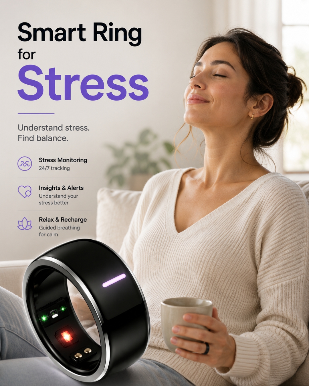 SOWAZ Facebook ad: Track Your Stress Daily