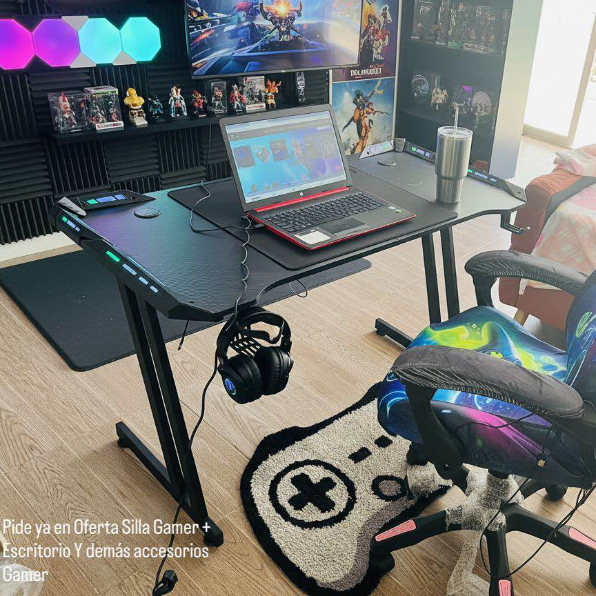 Johanna Chacon Facebook ad: Escritorio Mesa Gamer RGB Control paga cuando reciba…