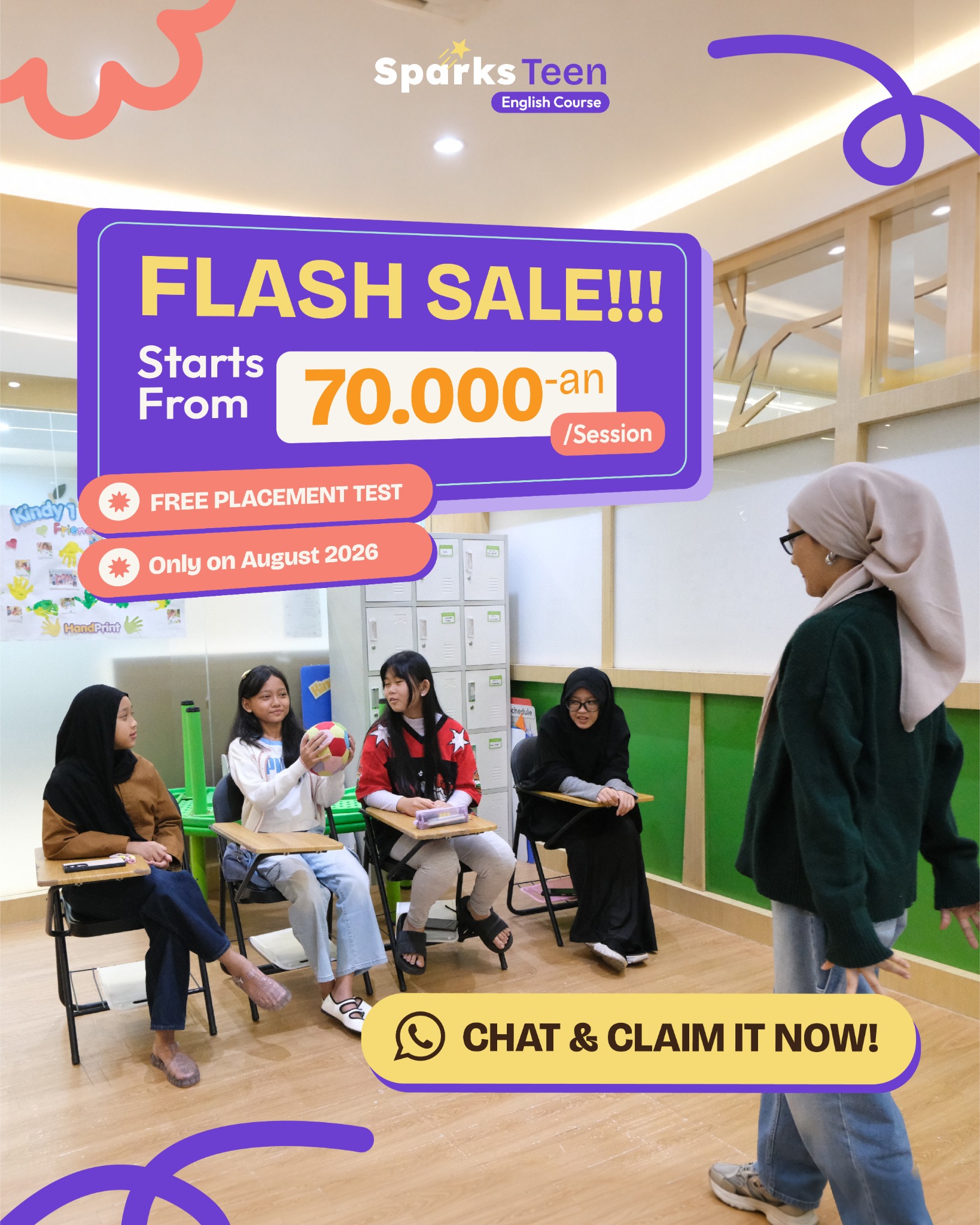 Sparks English Teens Facebook ad: Book Free Trial Sekarang