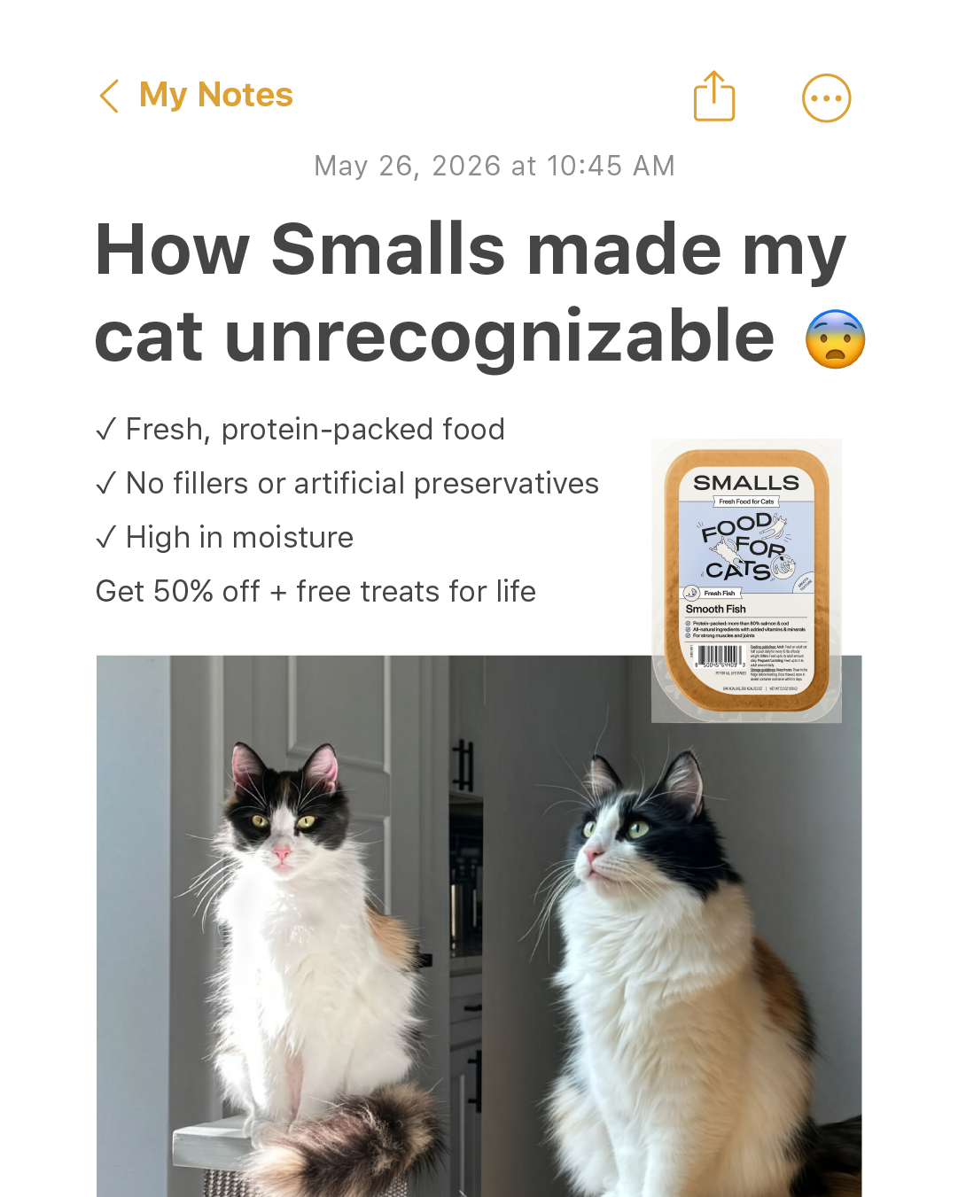 Smalls Facebook ad