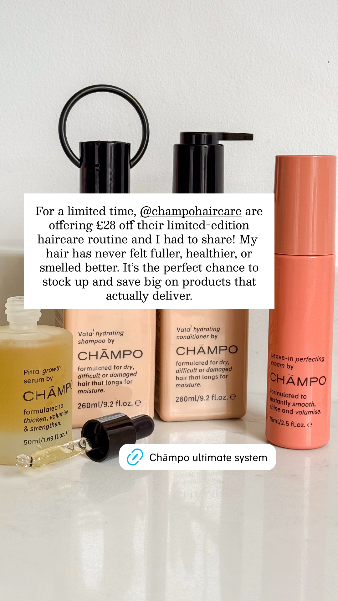Chāmpo Haircare Facebook ad