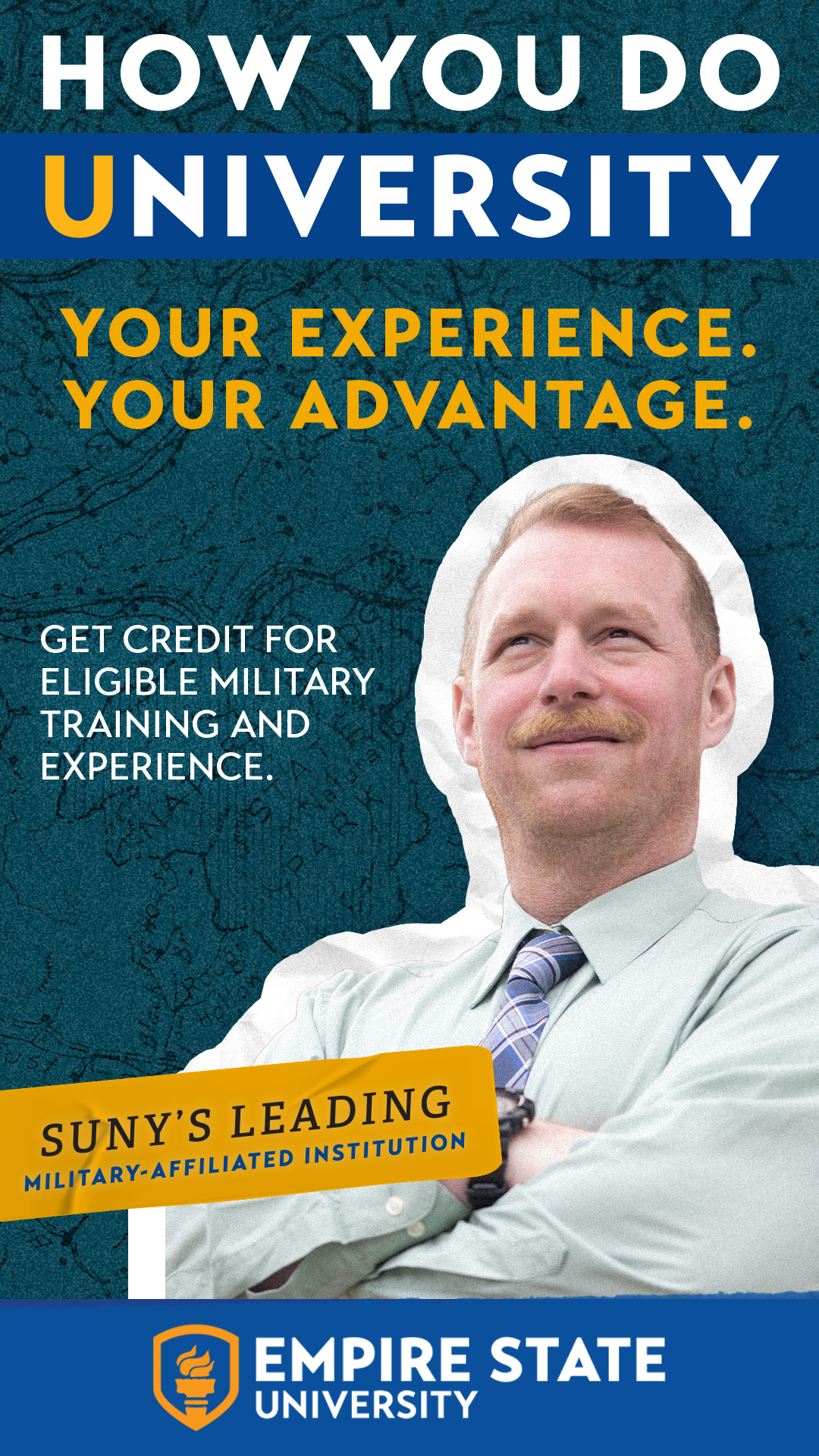 Empire State University Facebook ad: Degrees for Military/Veterans