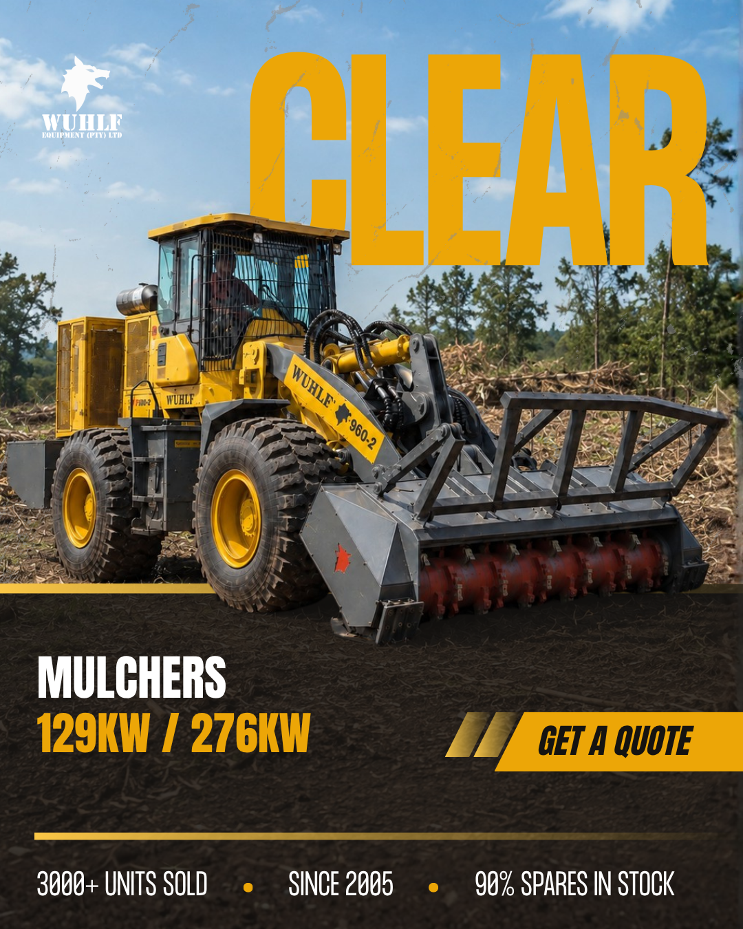 Wuhlf Equipment Facebook ad: Mulchers built for African bush