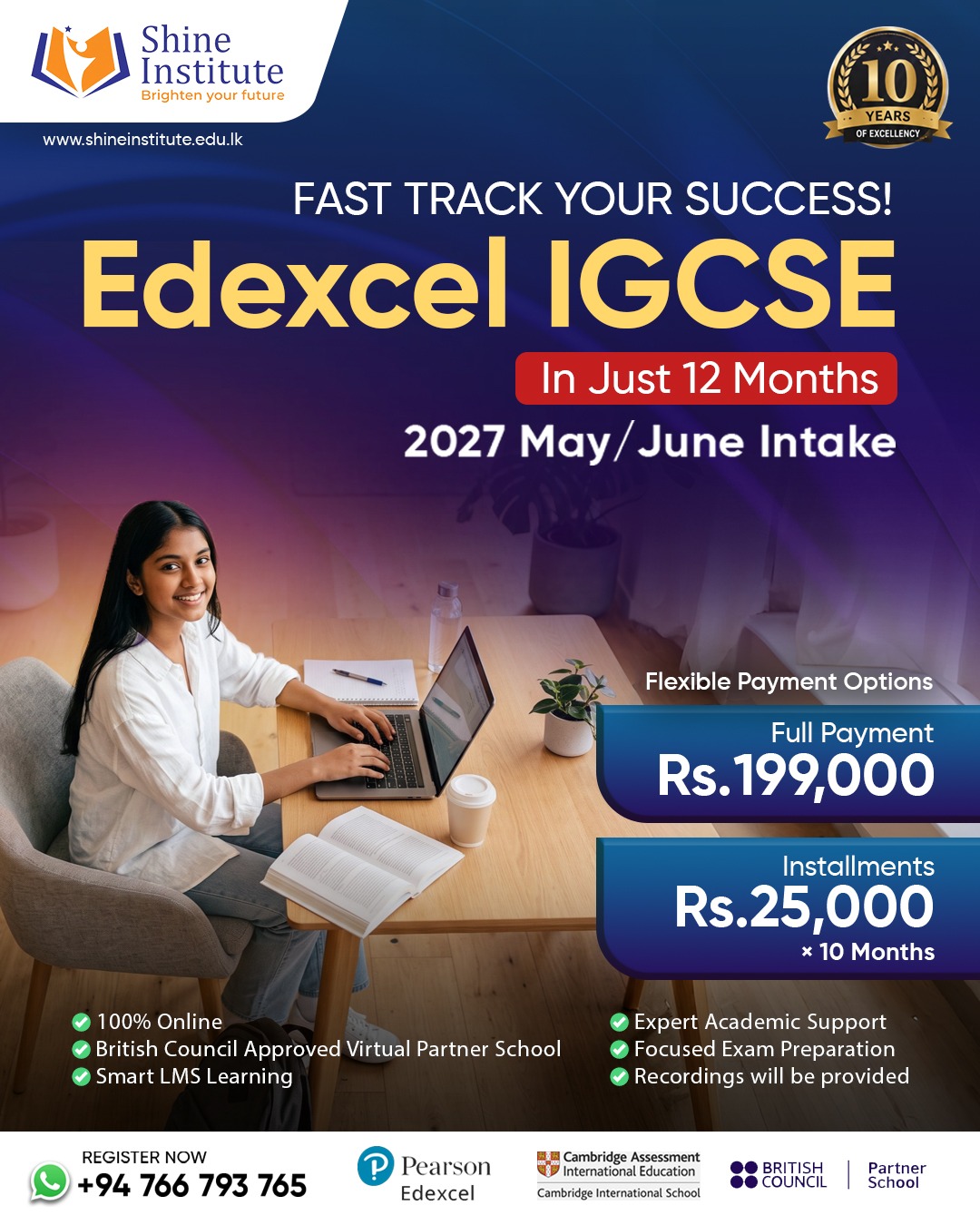 Shine Institute Facebook ad: Fast Track Your Success with Shine Institute!