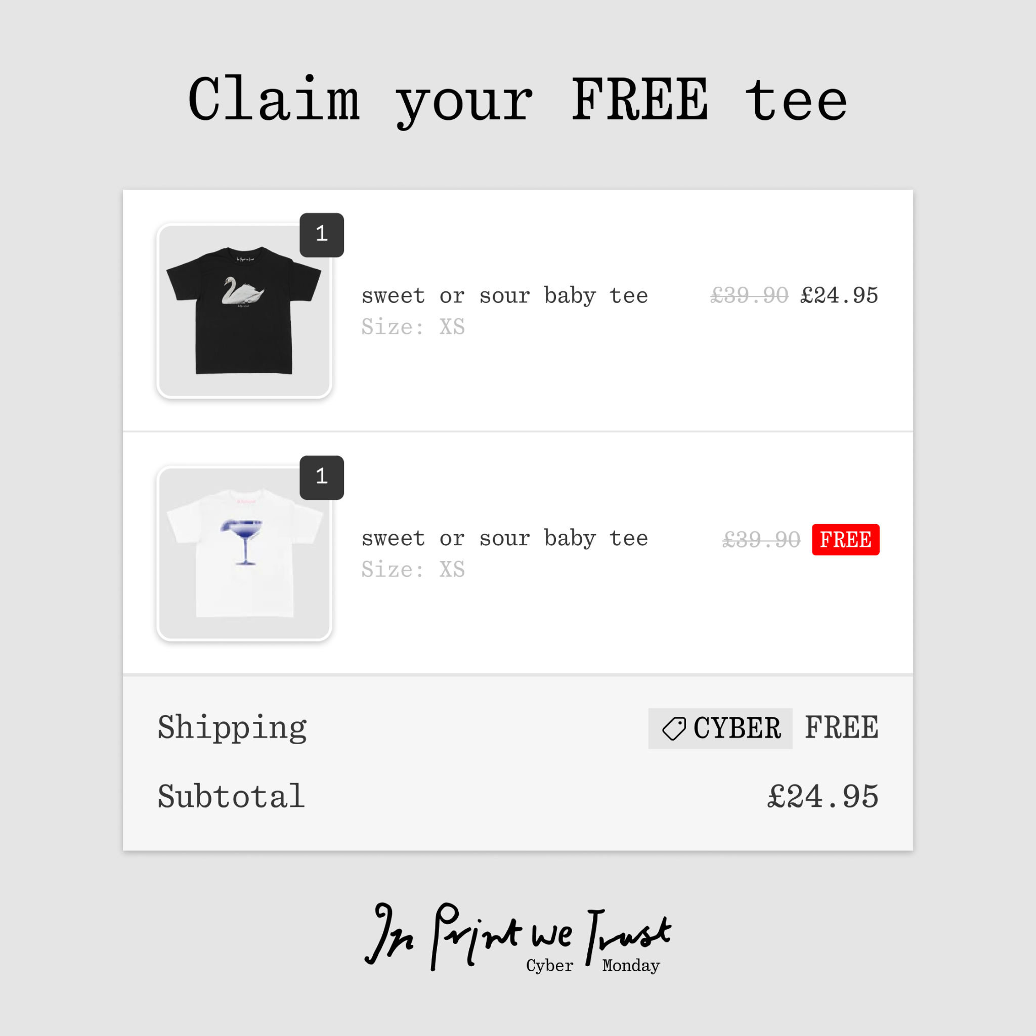 In Print We Trust Facebook ad: TikTok's Most Viral Tee Is Back!