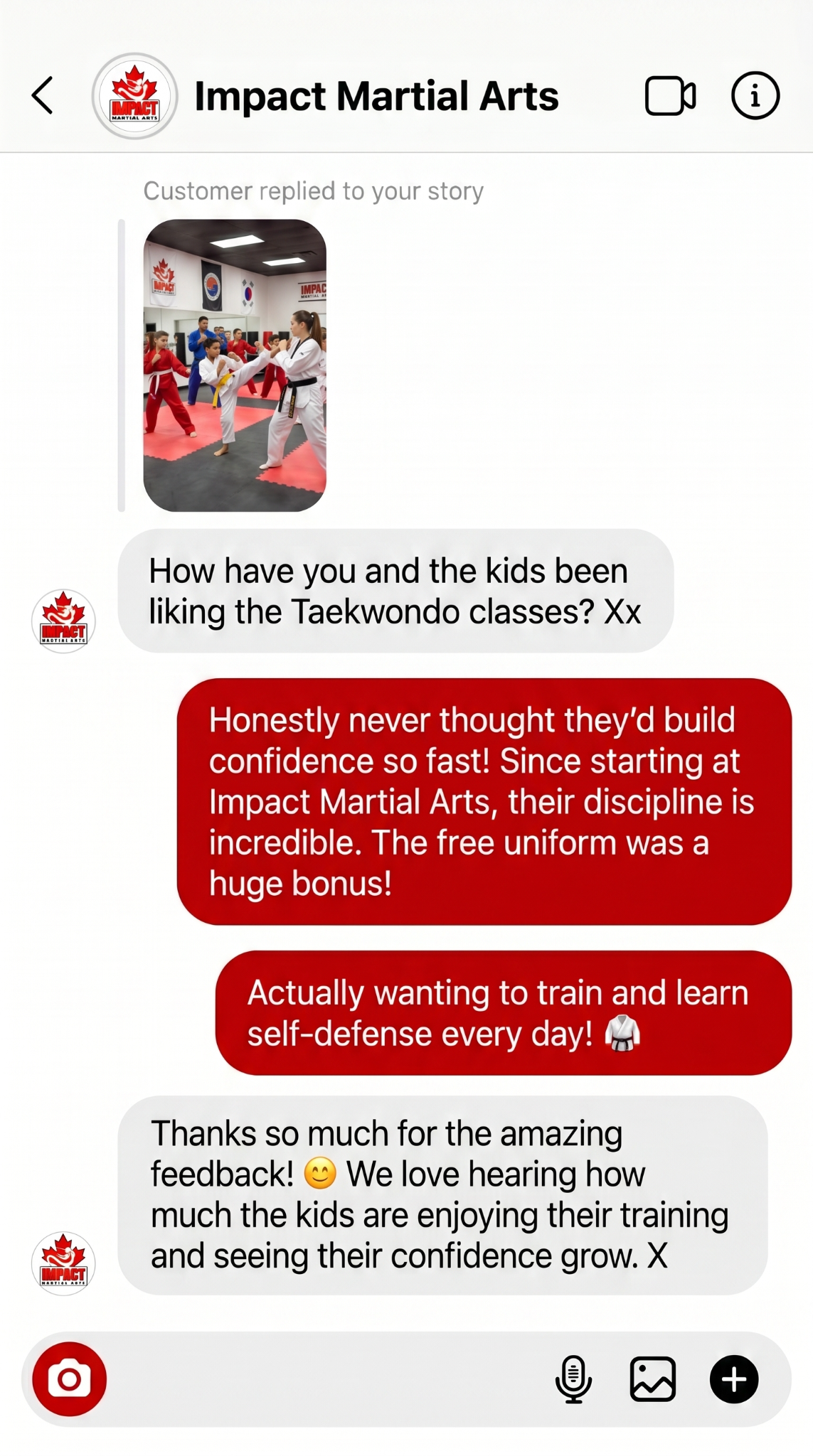 Impact Martial Arts Facebook ad