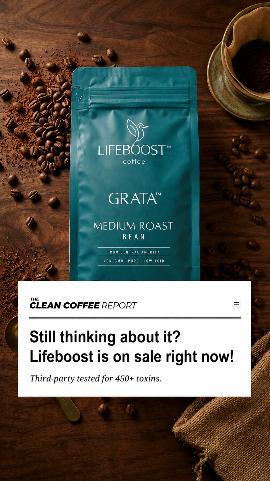 Lifeboost Coffee Facebook ad