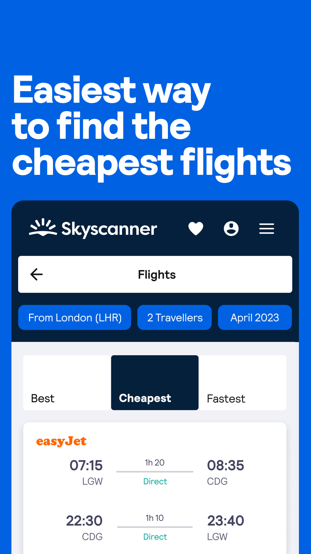 Skyscanner Facebook ad: Flights, hotels and car hire - all in one app