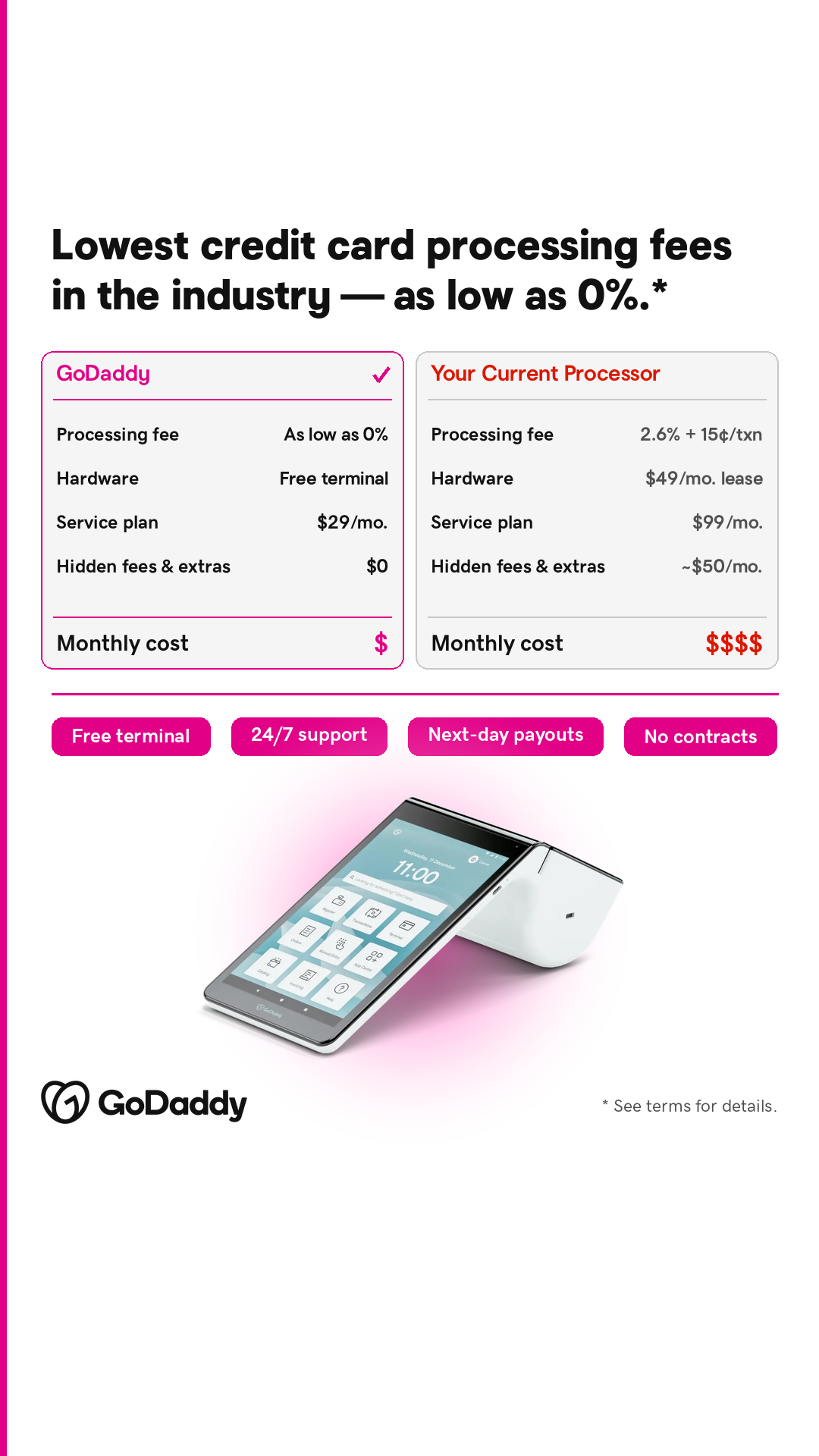 GoDaddy Facebook ad