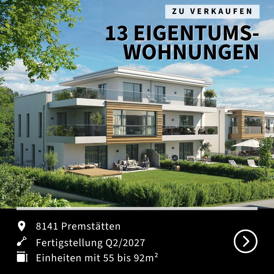 MP Immobilien- und Projektentwicklungs GmbH Facebook ad: Wohnungssuche beenden, Ruheoase in Premstätten finden!
