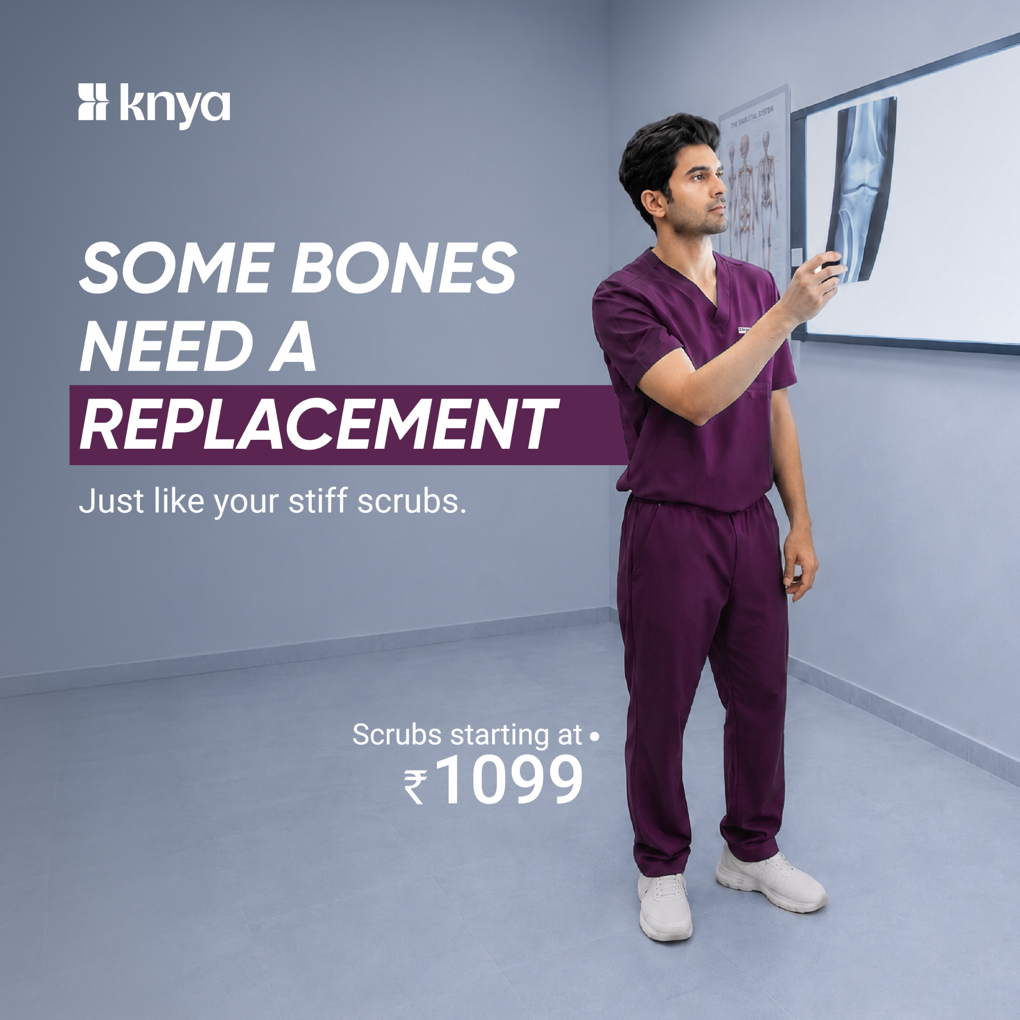 Knya Facebook ad: Replace Your Old Scrubs