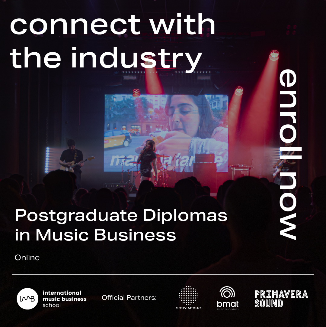IMB International Music Business School Facebook ad from Jul 21, 2026