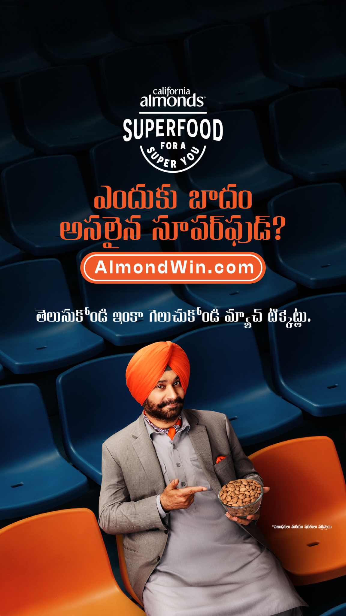 California Almonds Facebook ad: Headline: Get your game on