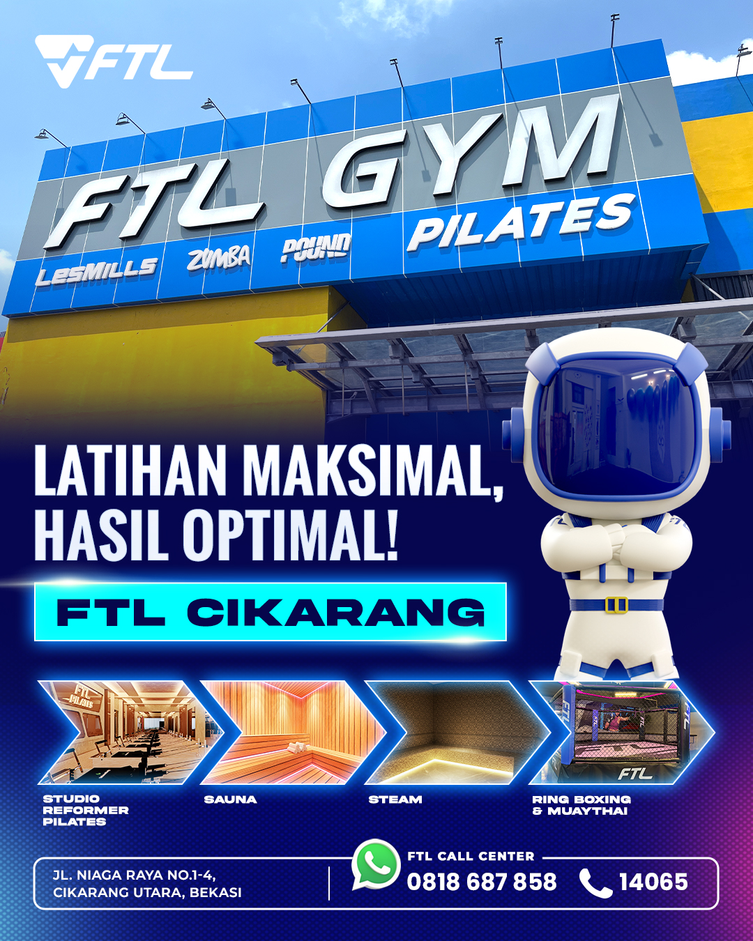 FTL Gym Bekasi Facebook ad: Start your journey with FTL Gym Cikarang