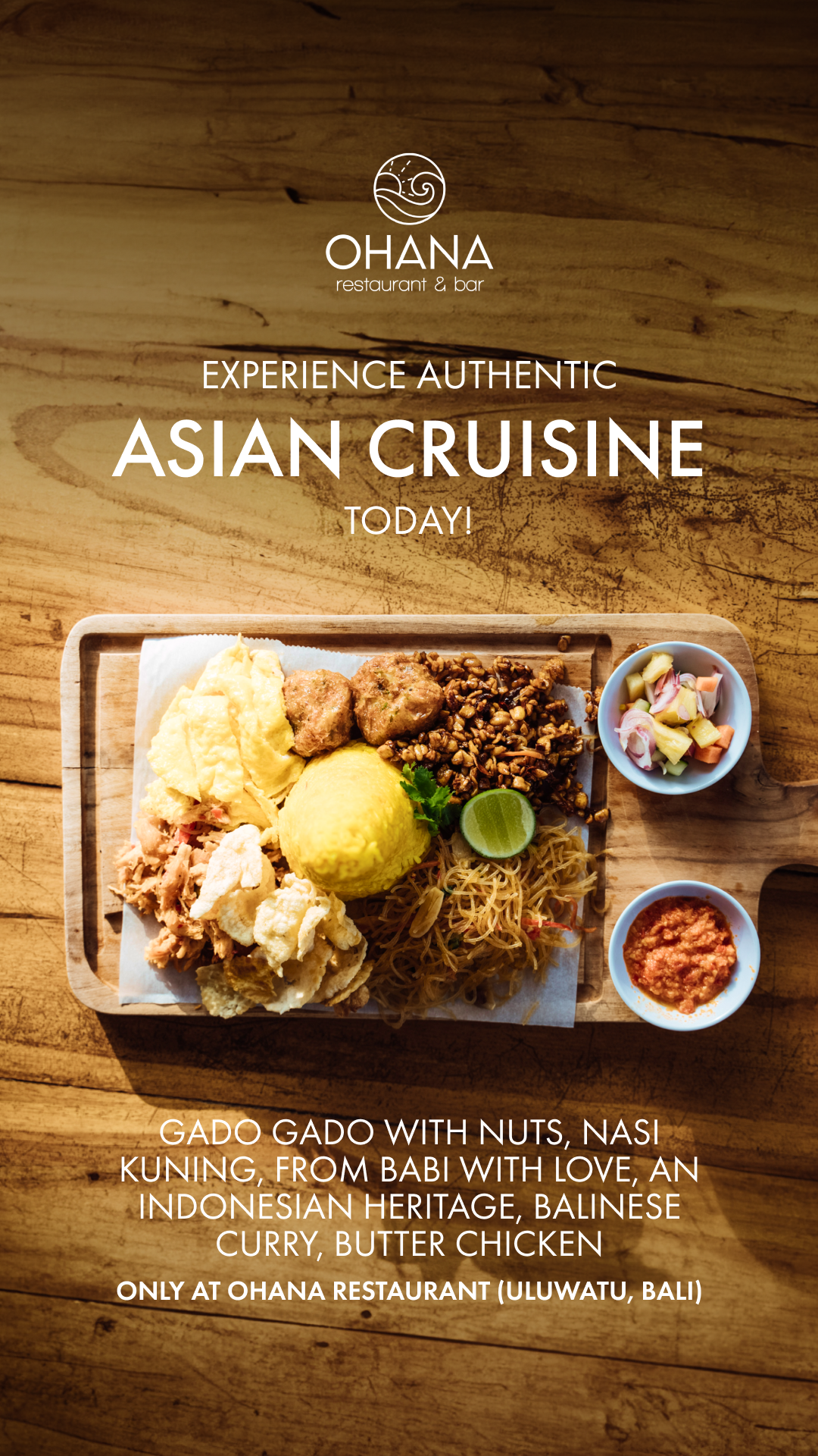 Ohana Restaurant, Bar & Kids Paradise Facebook ad: Introducing the rich flavors of our Asian Menu!