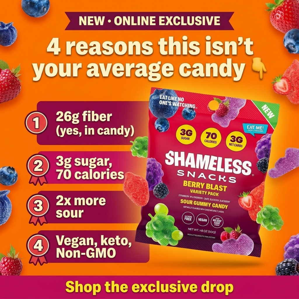 Shameless Snacks Facebook ad