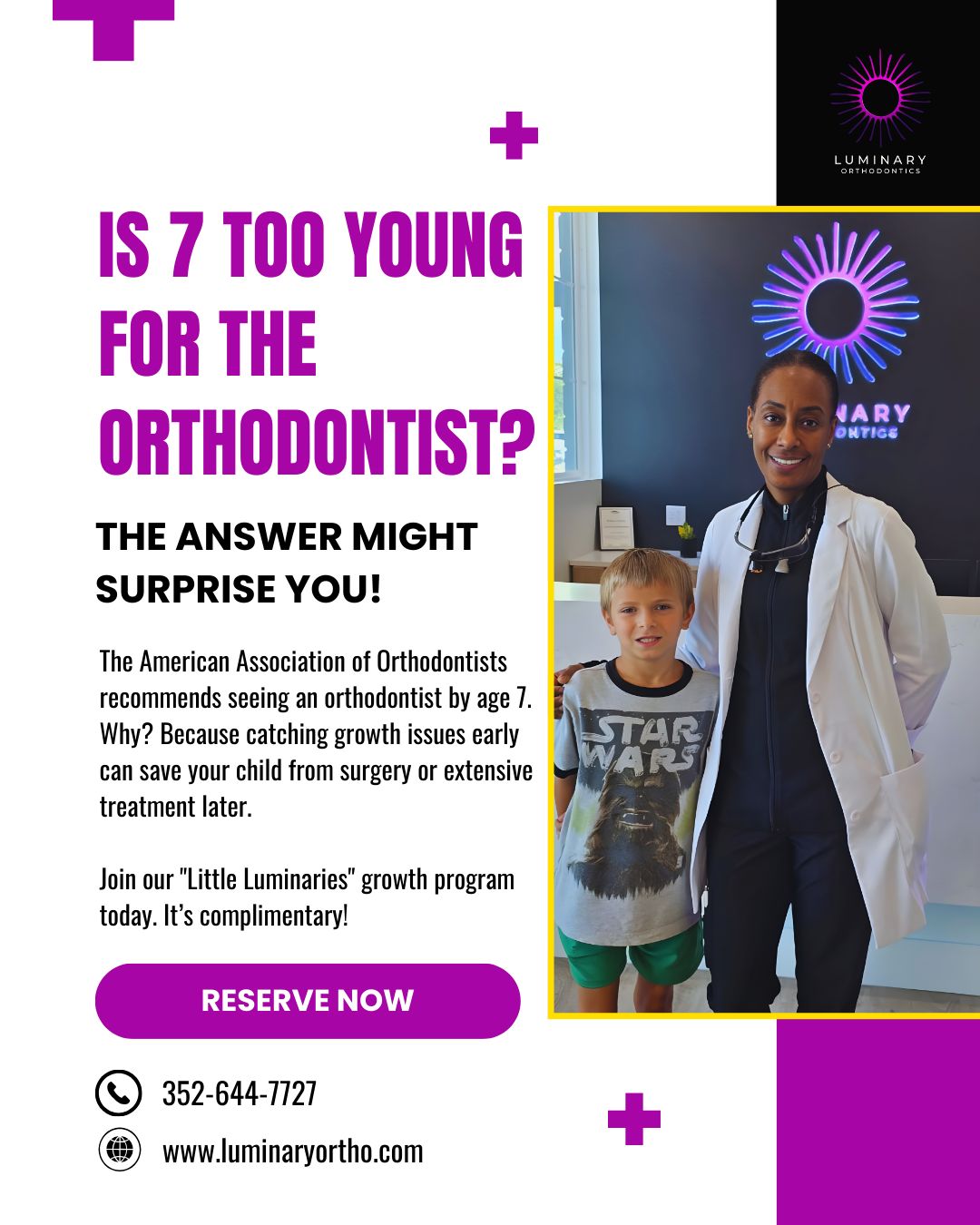 Luminary Orthodontics Facebook ad: Home