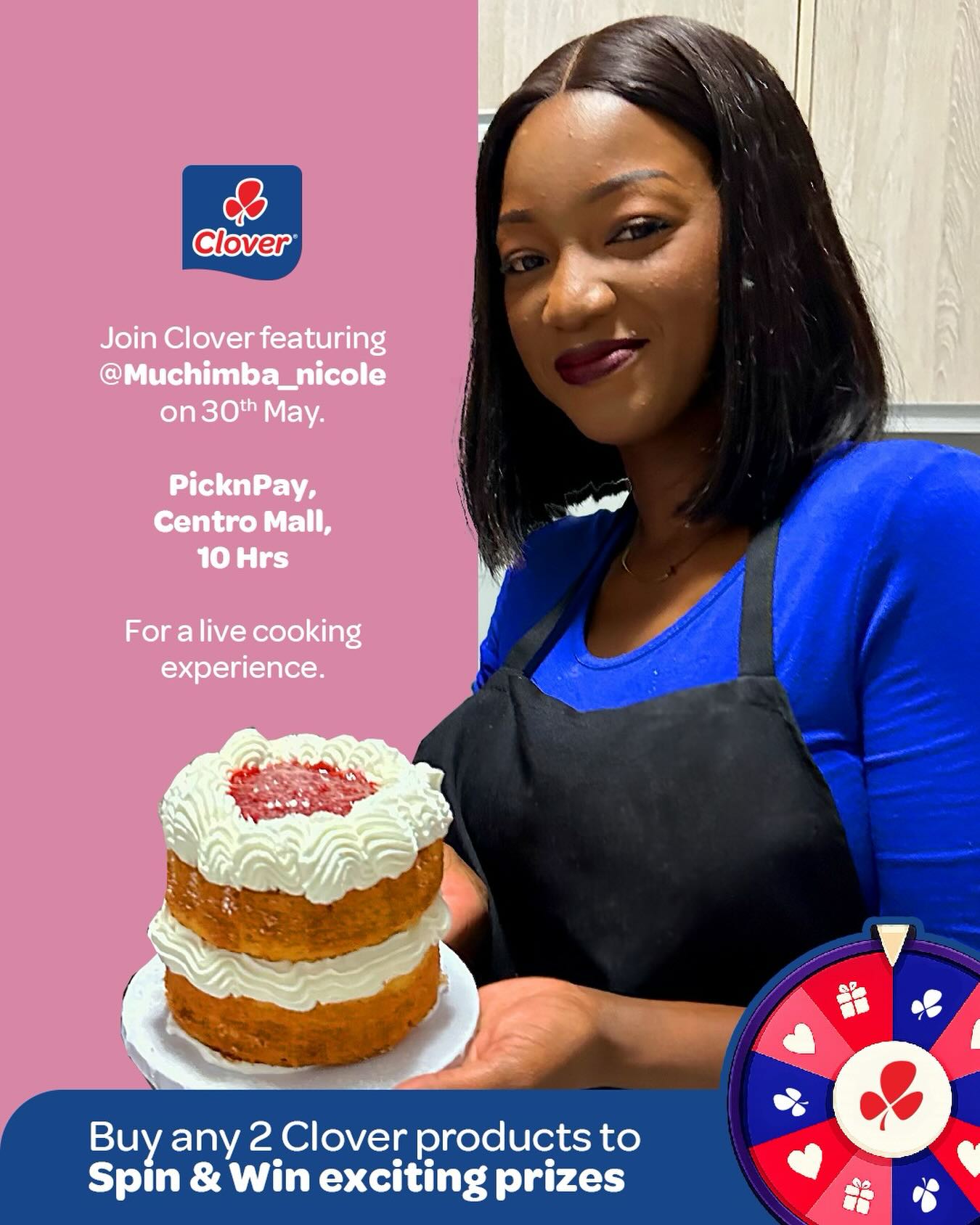 Clover Zambia Facebook ad: Something exciting is cooking with Clover!
