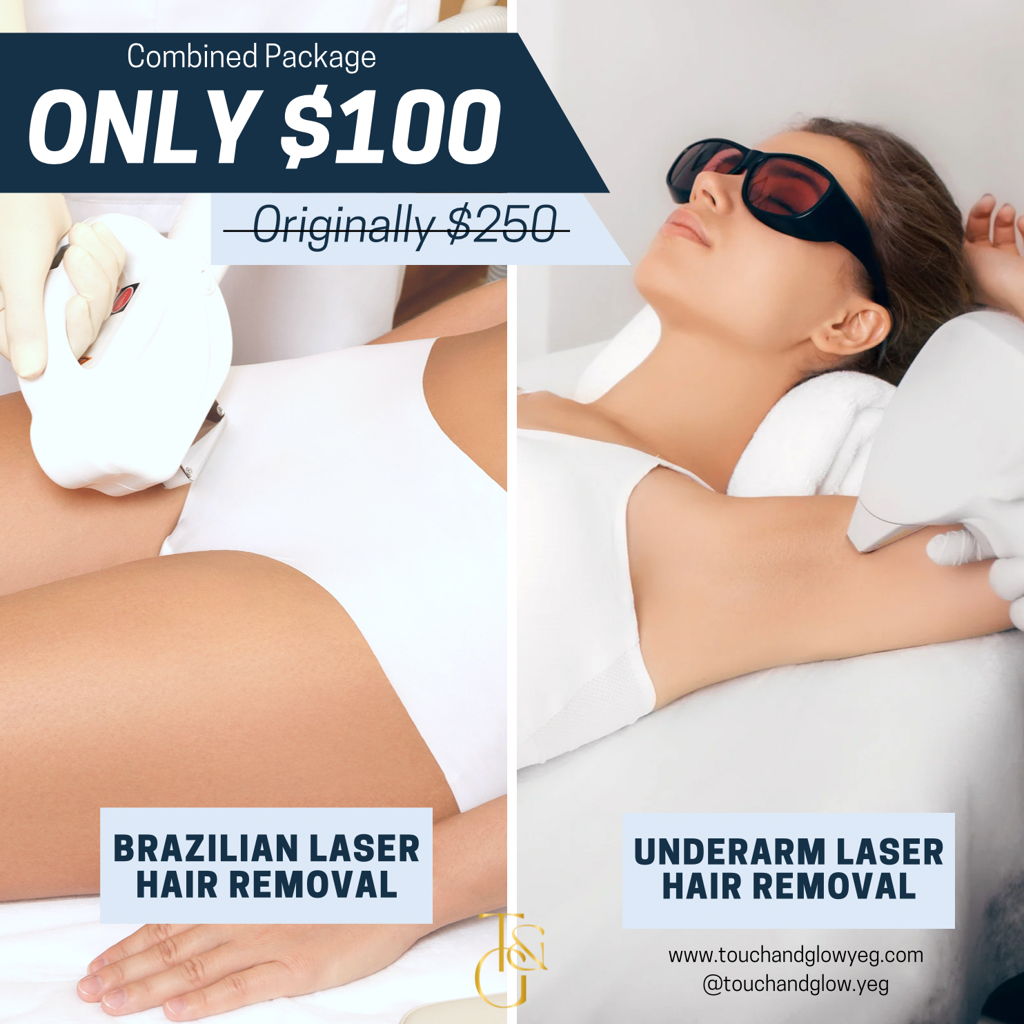Touch and Glow Spa Facebook ad: Hurry! YEG Ladies!