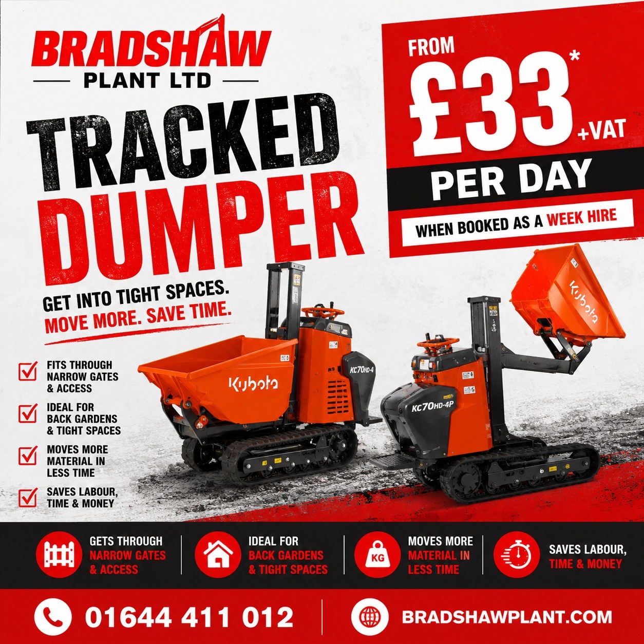 Bradshaw Plant Ltd Facebook ad: Got land to clear, a driveway to build…