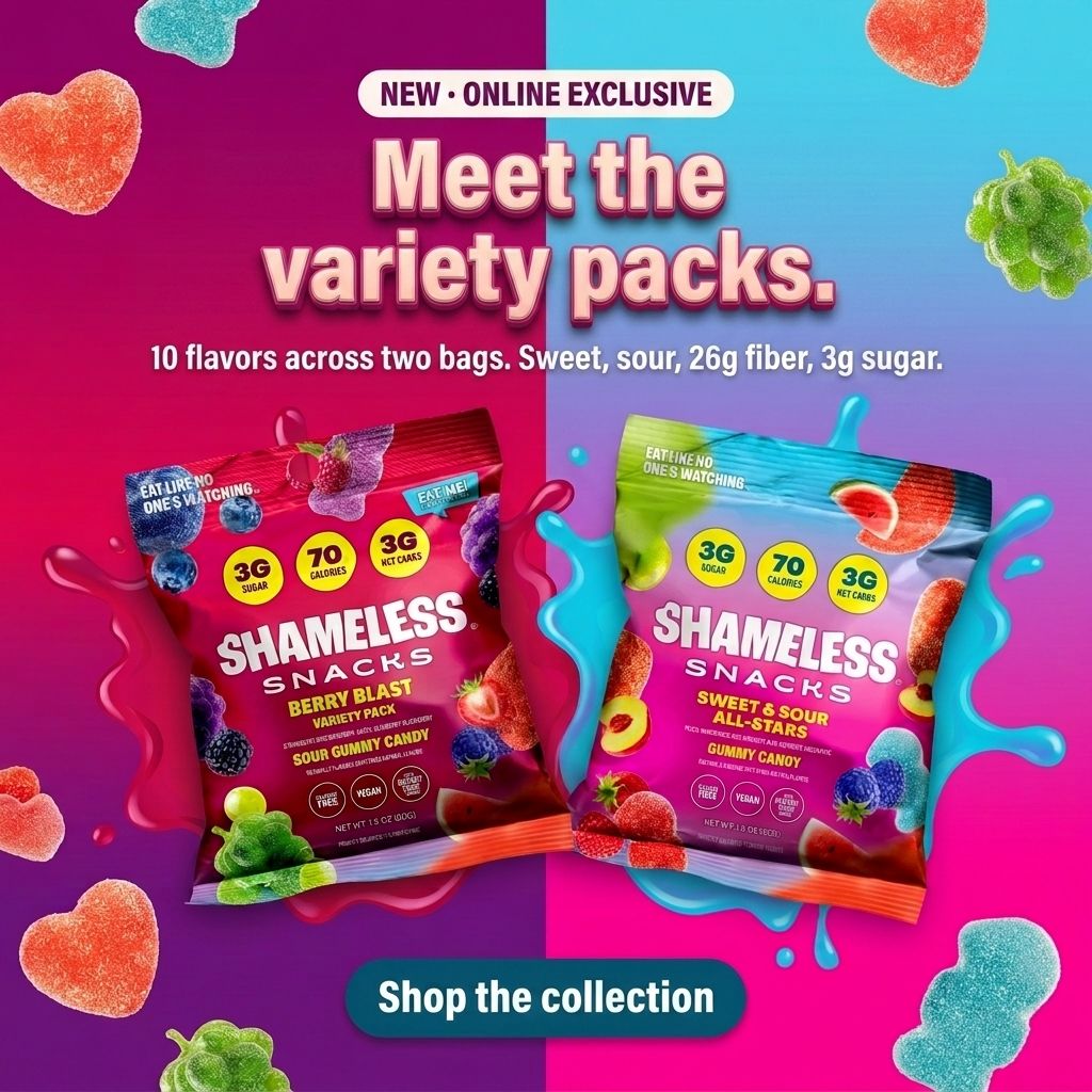 Shameless Snacks Facebook ad