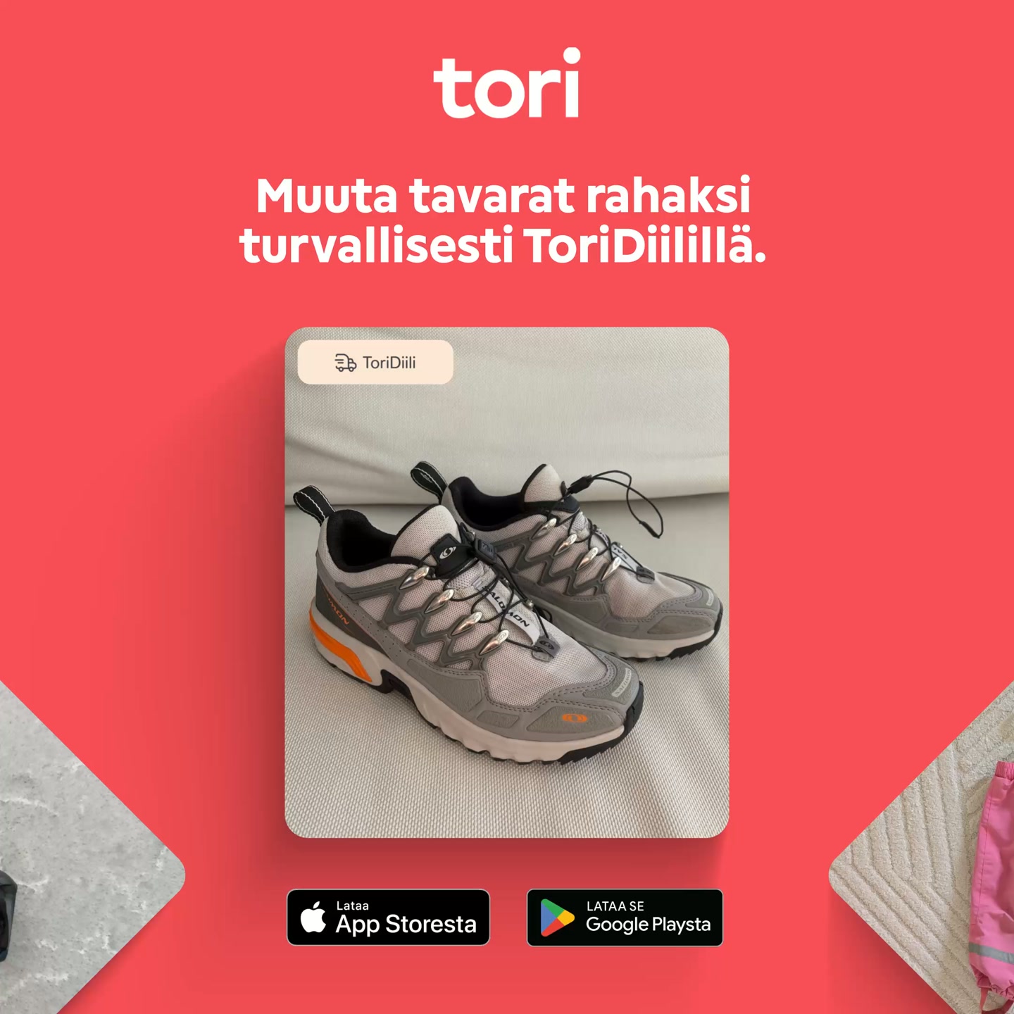 Tori.fi Facebook ad: Myy ylimääräinen ja tienaa.