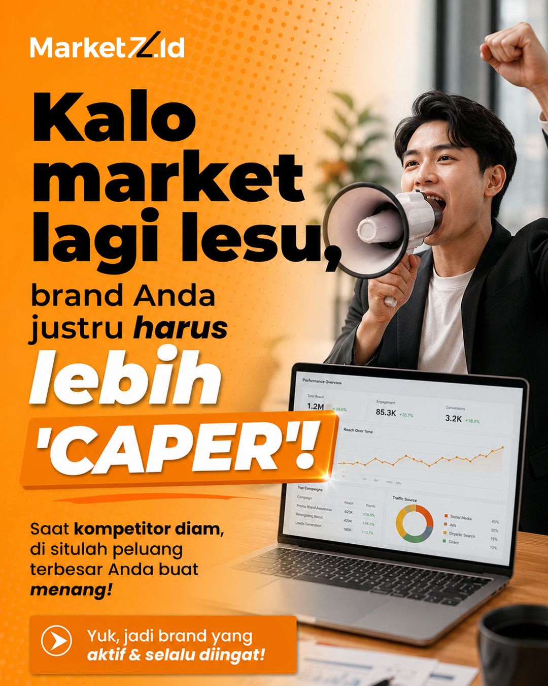 Marketz.id 10X Performance Digital Agency & Consultant Facebook ad: Market lesu bukan alasan buat brand Anda redup.