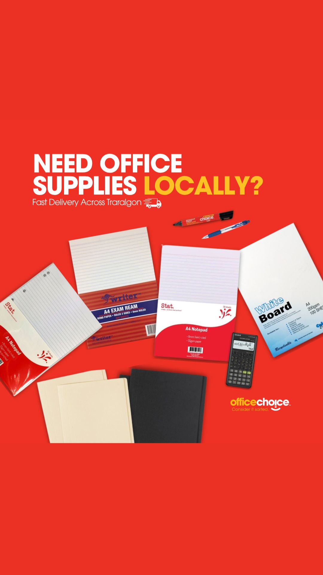 Gippsprint OfficeChoice Facebook ad from Sep 8, 2025