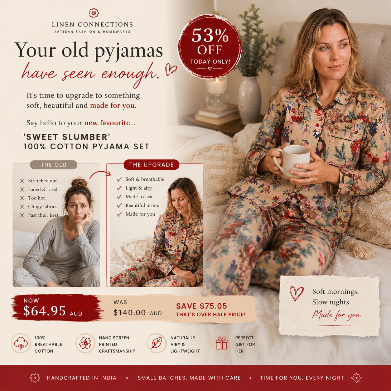 Linen Connections Facebook ad