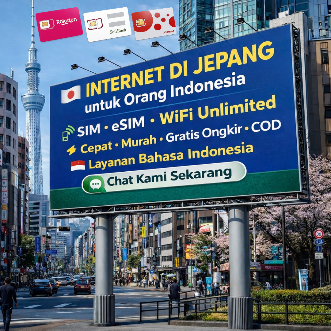 Indonesia - SIM WIFI 4G Kecepatan Tinggi DI Jepang Facebook ad: Butuh Internet di Jepang? Chat Kami Sekarang!
