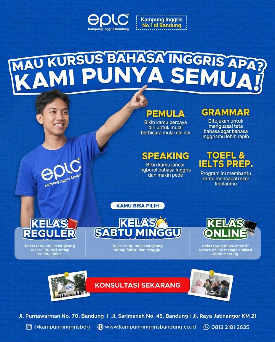 Kampung Inggris EPLC Facebook ad: Daftar Sekarang!
