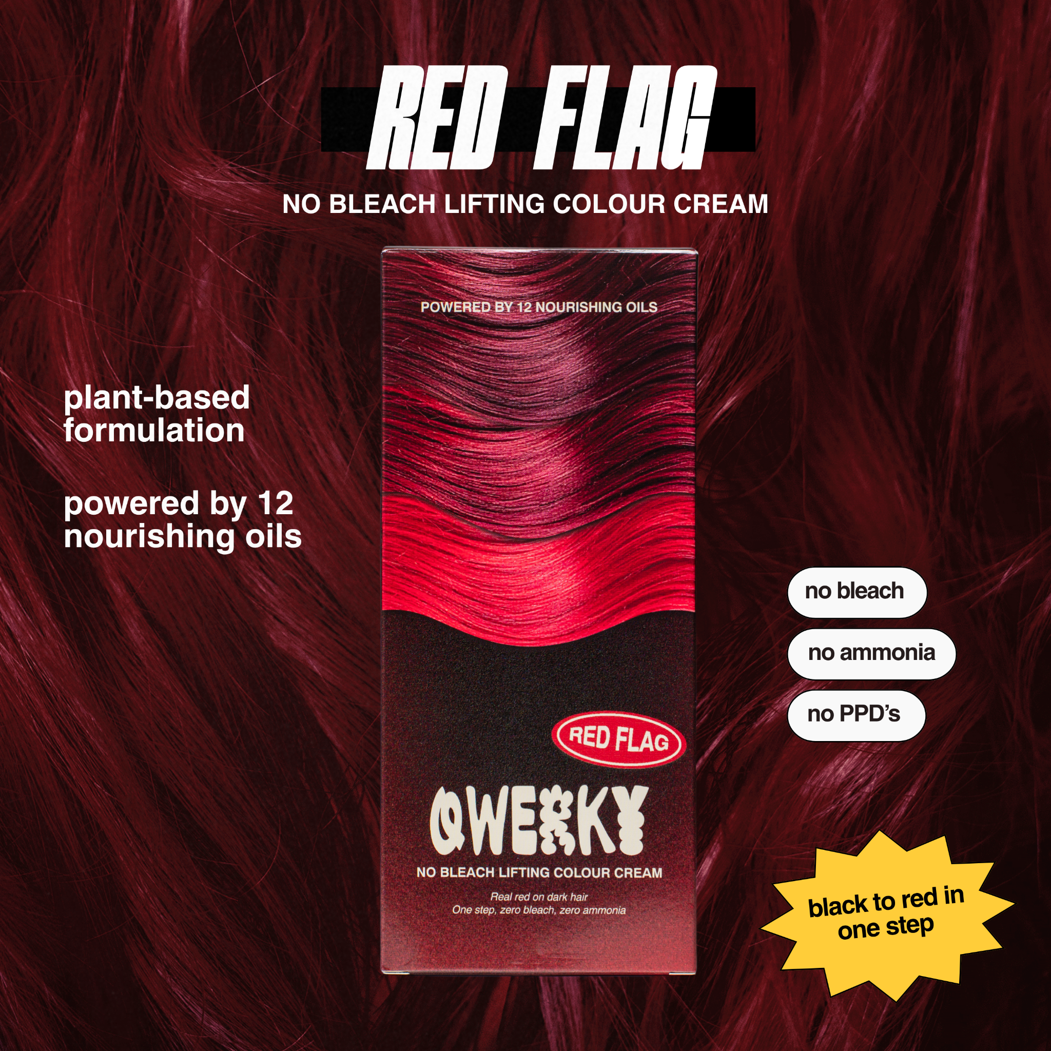 Qwerky Colour Facebook ad: You know all the hair dye red flags…