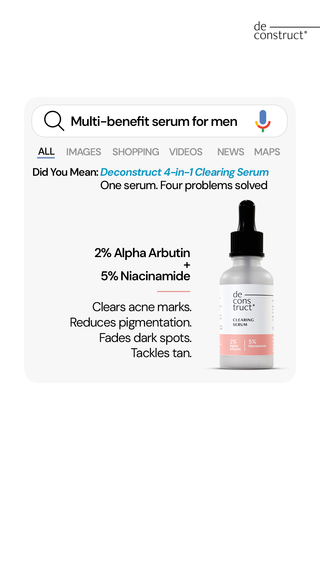 Deconstruct Skincare Facebook ad