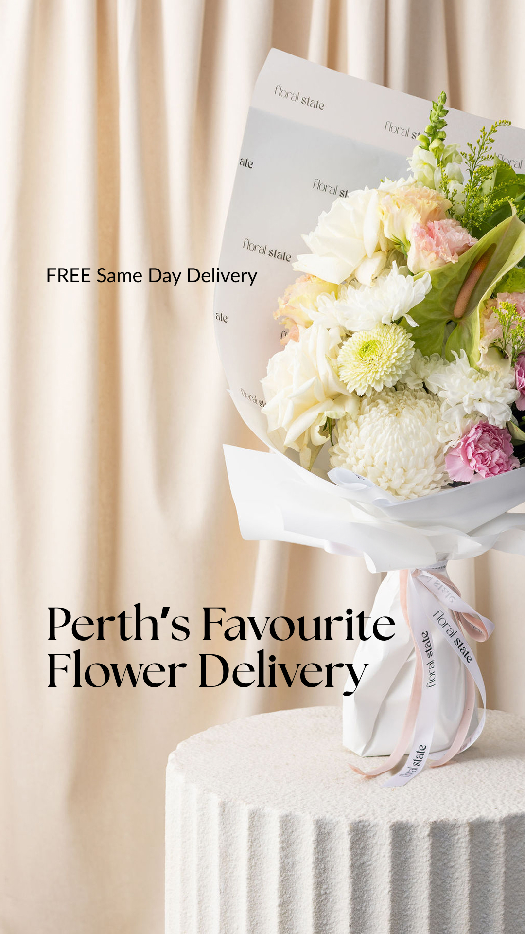 Floral State Facebook ad: Order Premium Flowers | Free Delivery Across Perth