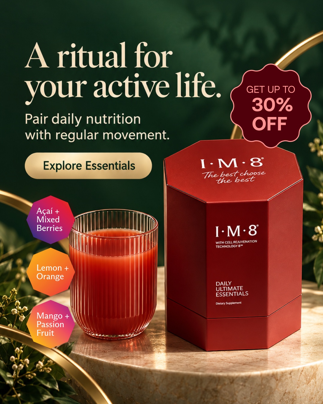 IM8 Health Facebook ad: Give Your Joints a Place in Your Routine