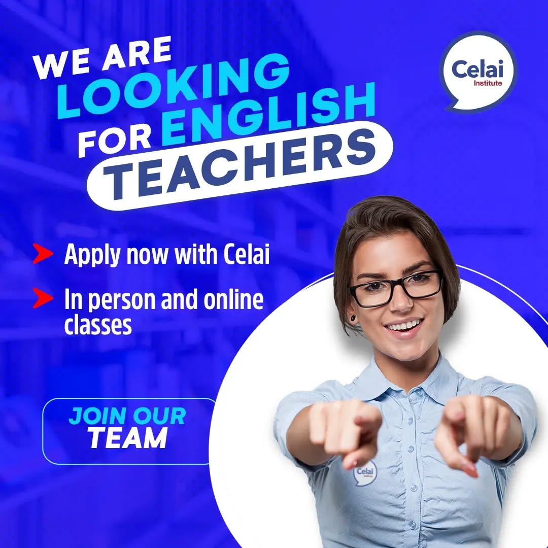Celai Institute Facebook ad: Aplica - English Teacher