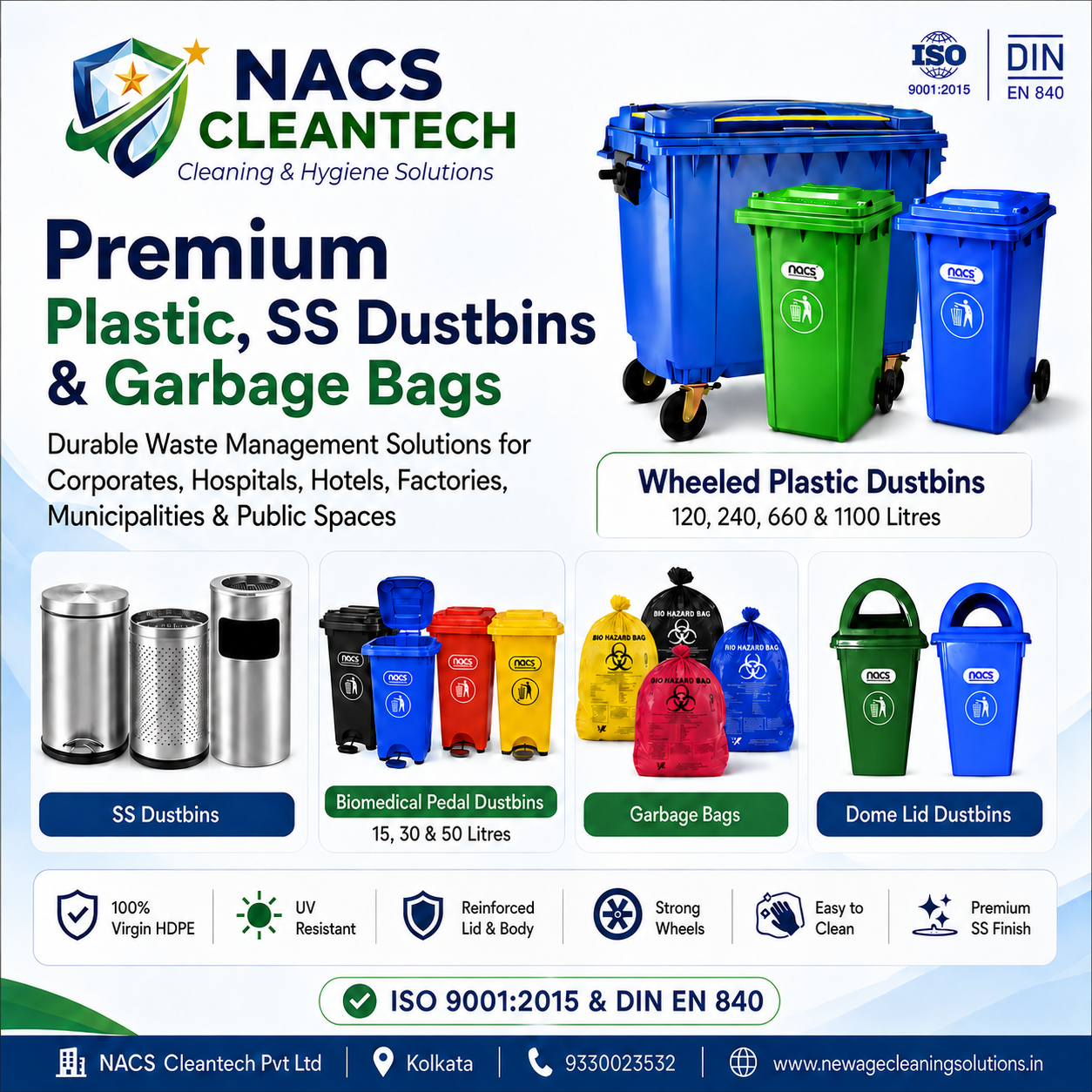 NACSS Cleantech Facebook ad: Flat 30% Discount on Dustbins, Garbage Bags, Mop…