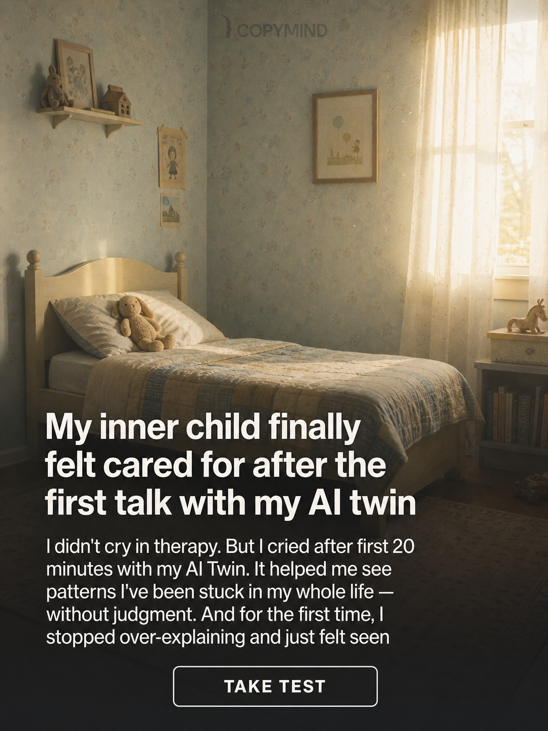 Copymind: AI twin for therapy Facebook ad
