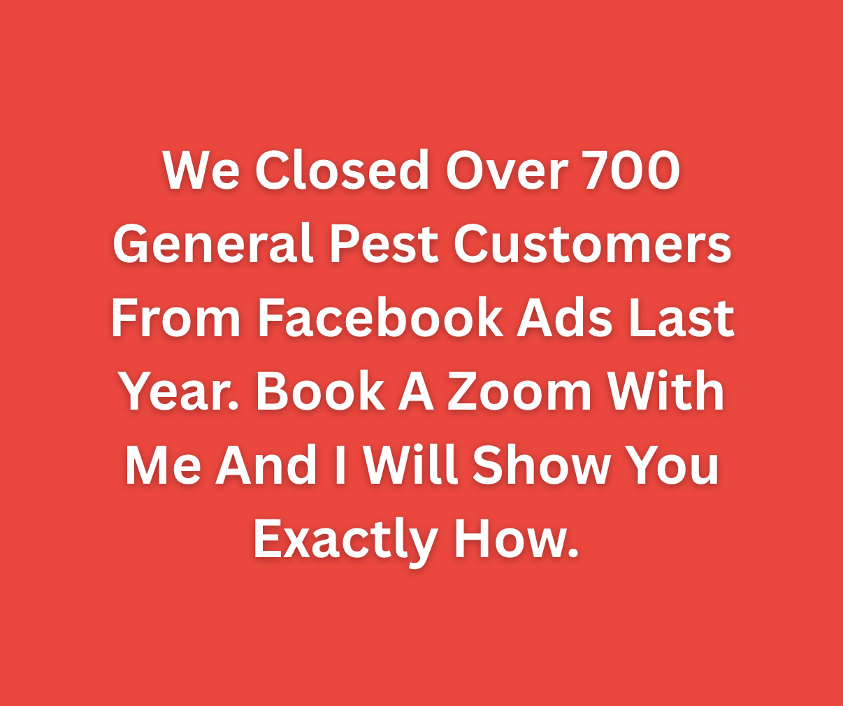 Pest Control Millionaires Facebook ad