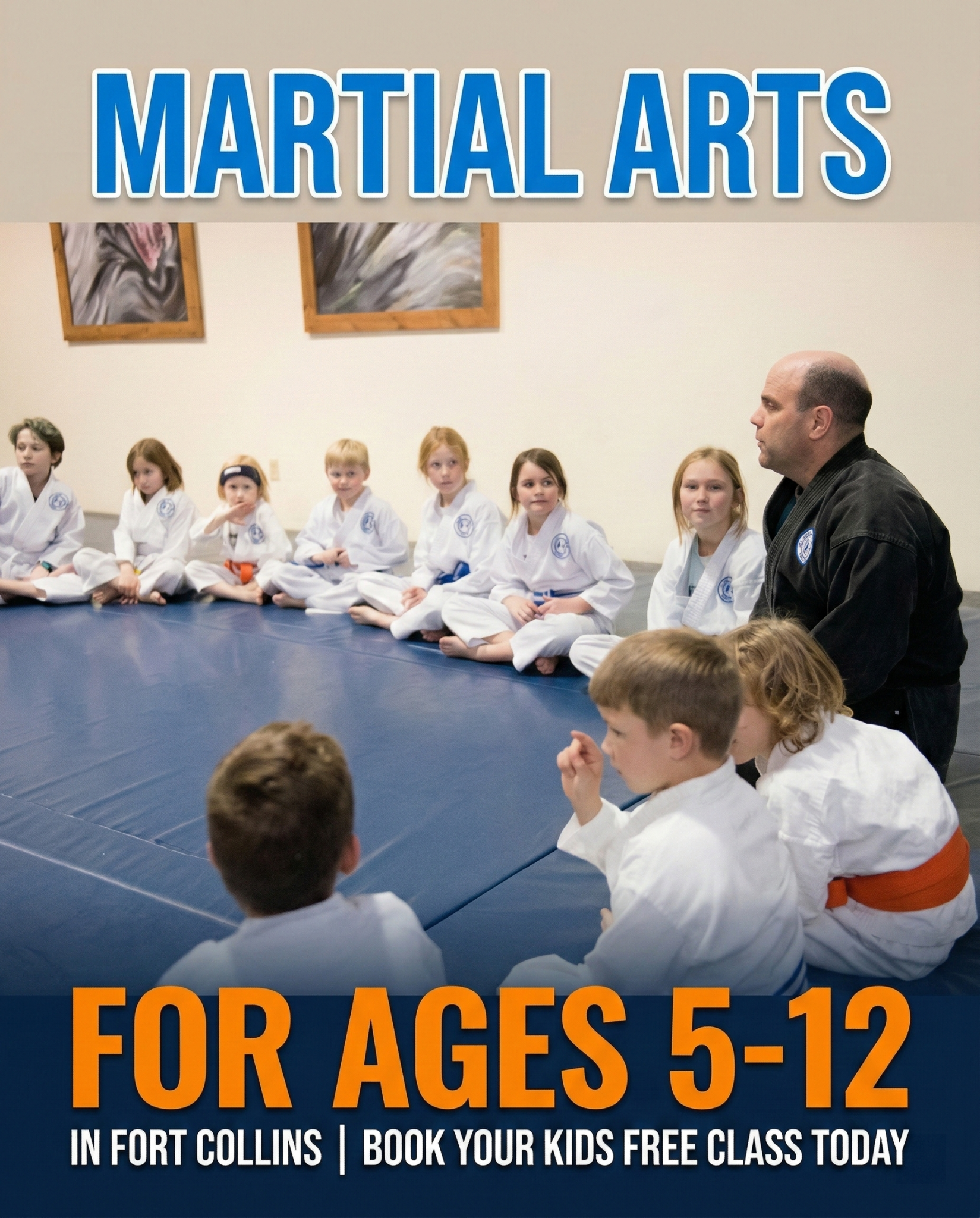 Total Ryu Martial Arts Facebook ad: Free Kids Martial Arts Class in Fort Collins