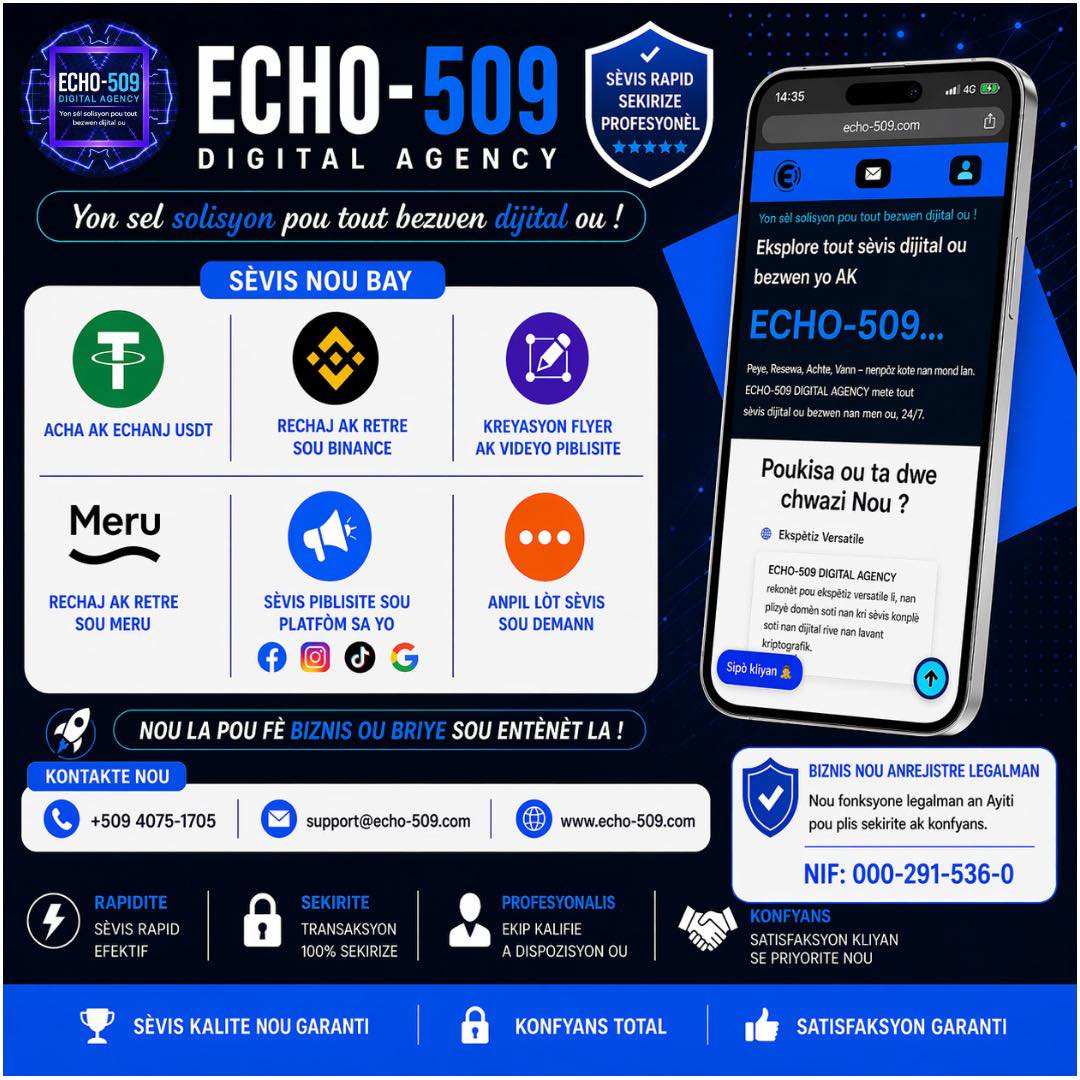 Echo-509 Digital Agency Facebook ad: Senplifye lavi’w sou entènèt la ak ECHO-509 DIGITAL…