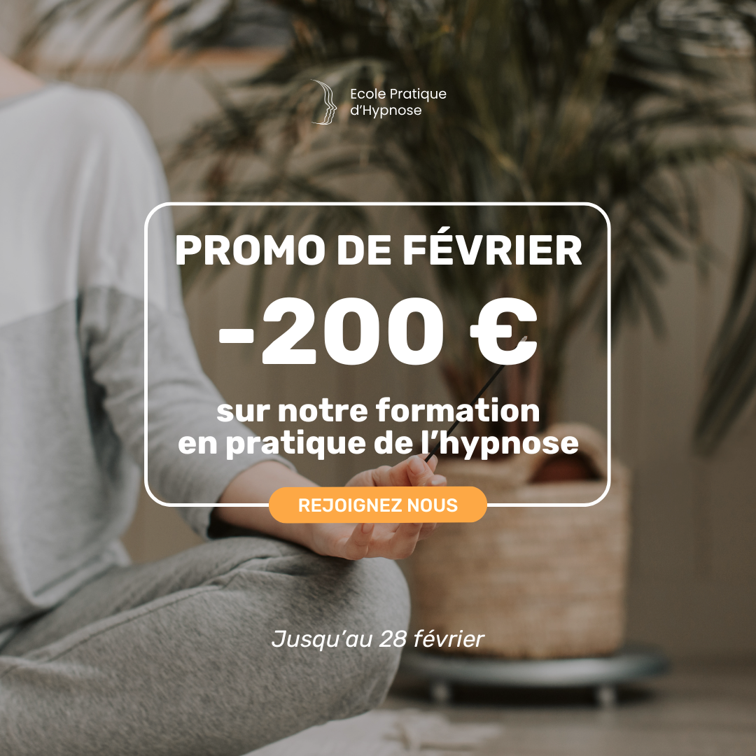 Ecole pratique d'hypnose Facebook ad: 200€ offerts sur votre formation