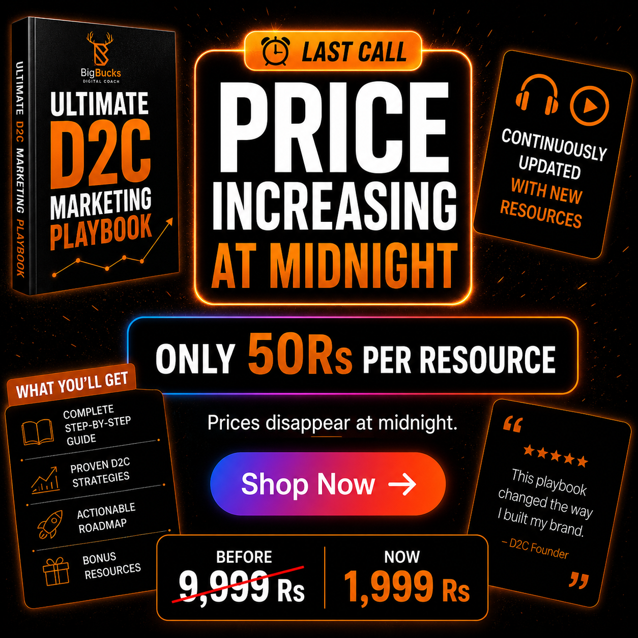 BigBucks Digital Coach Facebook ad: Price Doubling TOMORROW.
